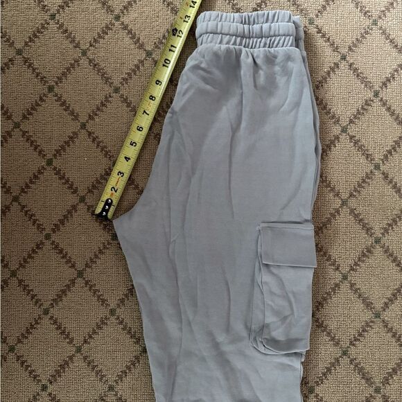 Zara gray midweight plush elastic waist cargo style joggers M - Picture 5 of 7